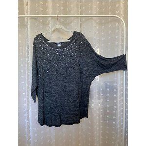 #12 Cozy Charcoal gradation trim dolman - curve size